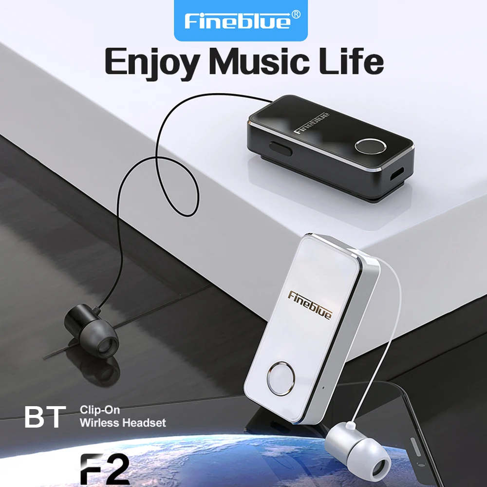 Беспроводная гарнитура Fineblue F2 Pro портативная для бизнеса с поддержкой Bluetooth 5 0 и