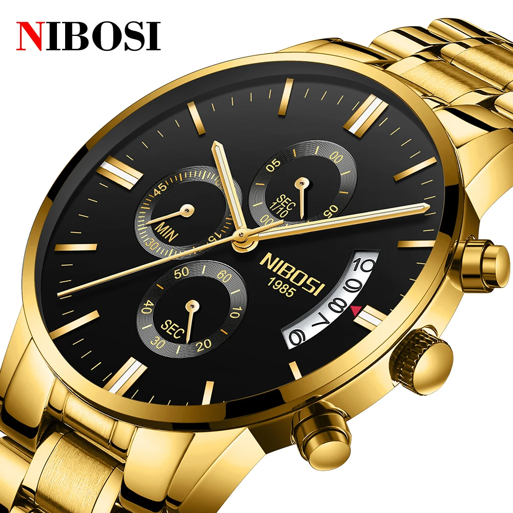 

NIBOSI Relogio Masculino Luxury Men Watches Top Brand Men's Quartz Clock Waterproof Sports Chronograph Wristwatches Montre Homme
