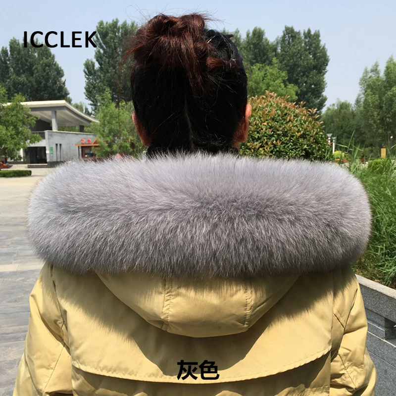 Fox Fur Collar Genuine Leather Grass Scarf Warm Down Jacket Cotton-padded Universal Hat Single Buy Oversized |