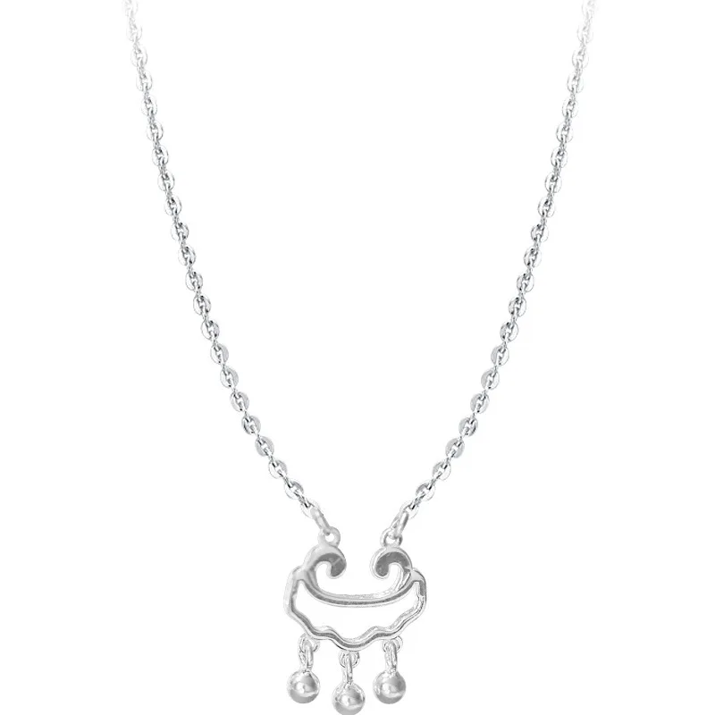

2020 Blessing Lock Clavicle Necklace Fashion Simple Style Pendant Metal Silver Color Necklace For Charm Women Exquisite Jewelry