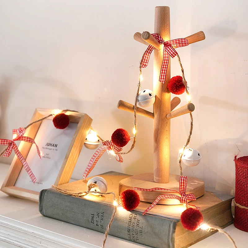 Сказочные сосновые конусы с красными бусинами на батарейке, медная проволочная гирлянда, светодиодное украшение для рождественской гирлян... от AliExpress RU&CIS NEW