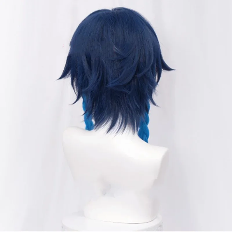 

Genshin Impact Venti Cosplay Unisex 50cm Blue Wig Cosplay Anime Cosplay Braid Wigs Heat Resistant Synthetic Wigs Halloween