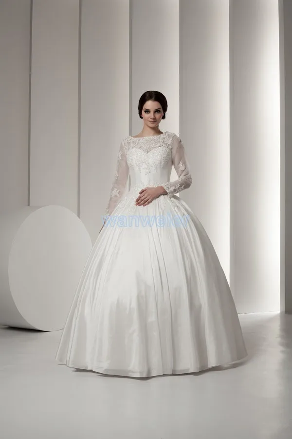 

free shipping bridal luxury new custom size/color bridal gown with jacket long sleeve actual line wedding mother of bride dress