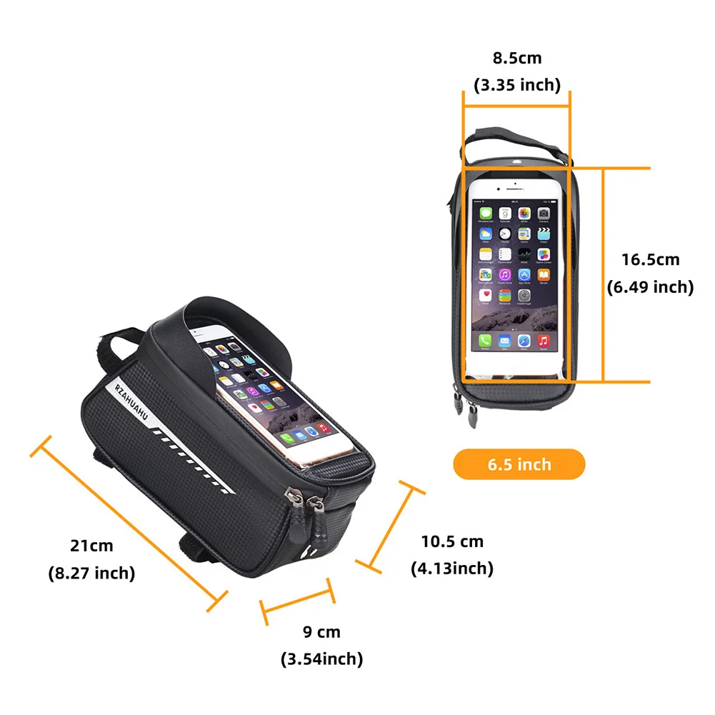 bicycle bag frame front top tube cycling bag reflective 6 5in phone case touchscreen phone pannier mtb mountain bike accessories free global shipping