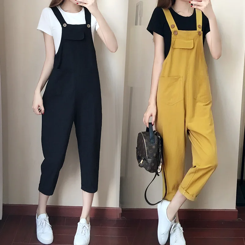 

2021 new invisible seamless open pants loose strap pants women's cotton sling work pants wild convenient