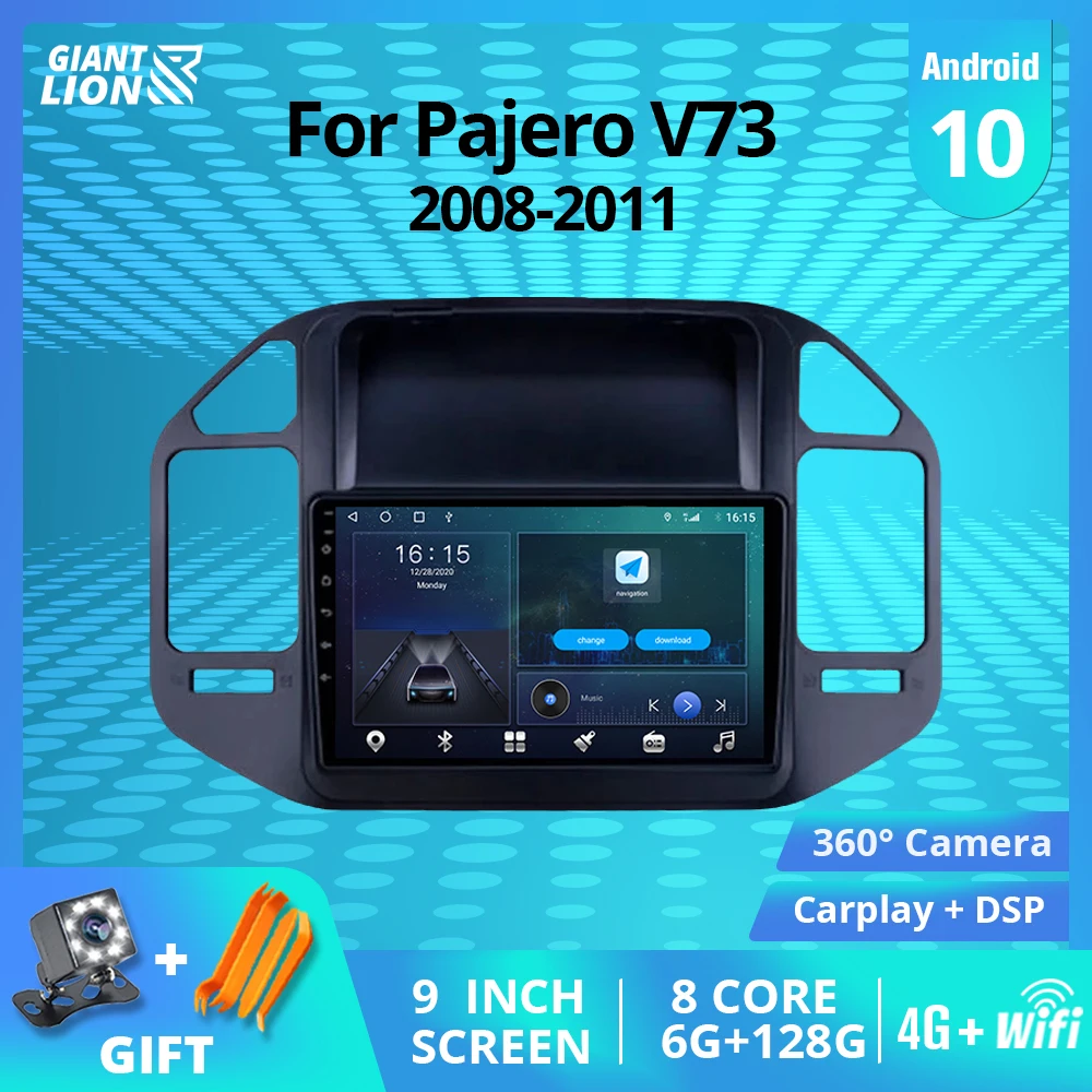 

Автомагнитола 2DIN на Android 10 для Mitsubishi Pajero V73 V68 2008-2011, стерео-приемник с GPS-навигацией, автомагнитола, видео без DVD