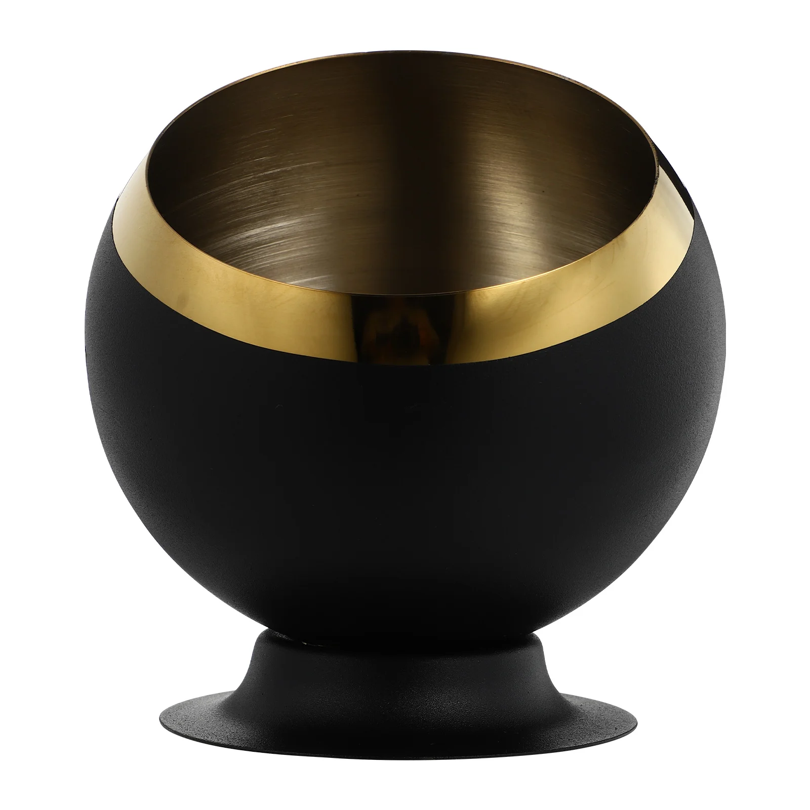 

1Pc Stainless Steel Ashtray Small Rounded Ashtray Container Indoor Use Ashtray (Black)