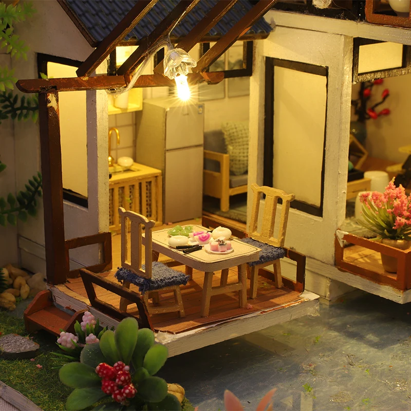 cutebee diy dollhouse miniature diy wooden ancient style doll house building kit with furniture toys for children birthday gifts free global shipping