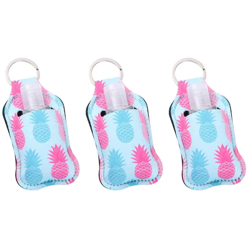 

6pcs Hand Sanitizer Keychain Holder Travel Bottle Refillable Containers 30ml Flip Cap Reusable Bottles with Keychain Carrier
