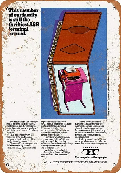 

Teletype Model 33 ASR Terminal Retro tin sign nostalgic ornament metal poster garage art deco bar cafe shop