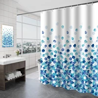 home bath curtain flower petals print washable waterproof shower curtains%c2%a0with hooks for bathroom blue white