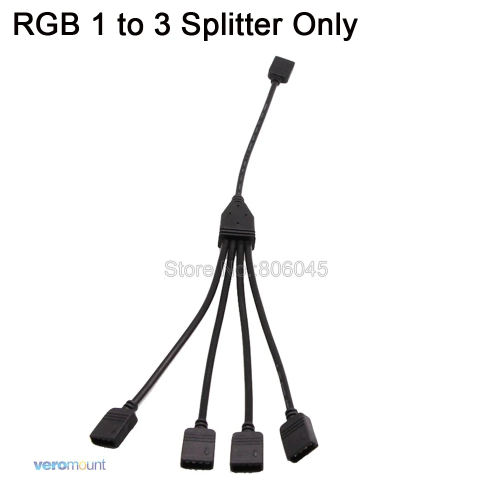 4Pin RGB сплиттер соединитель черный кабель от 1 до 1 2 3 4 5 Женский разветвитель удлинитель для 5050 RGB светодиодные полосы света - Цвет: 1 to 4