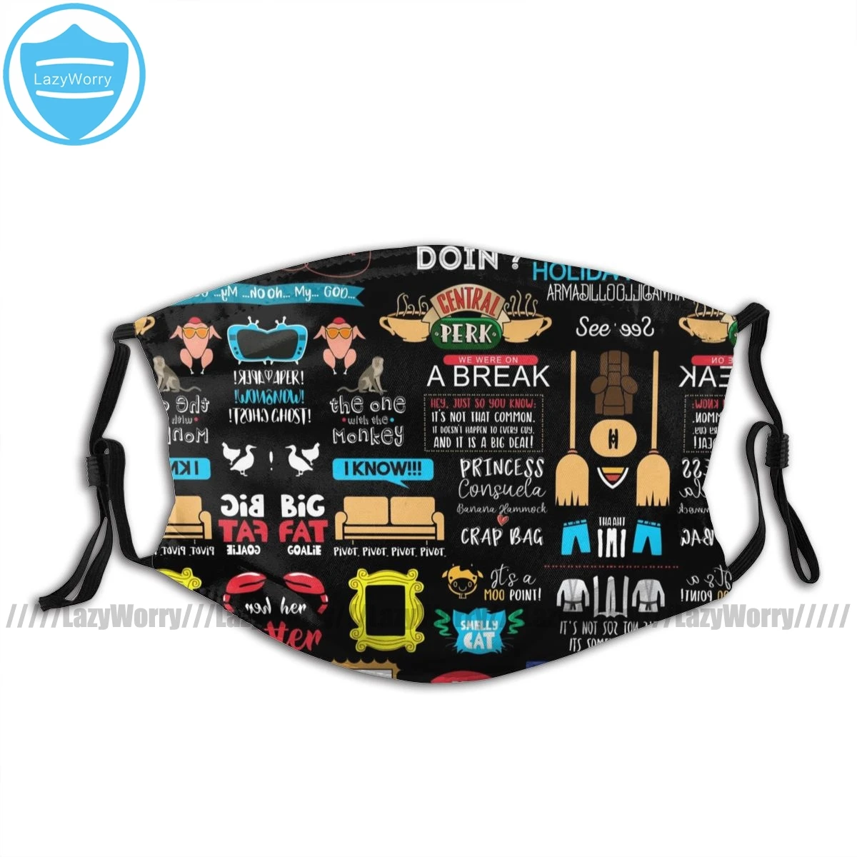 

Friends Joey Mouth Face Mask Friends Forever Facial Mask Nice with Filters Adult Fashion Mask