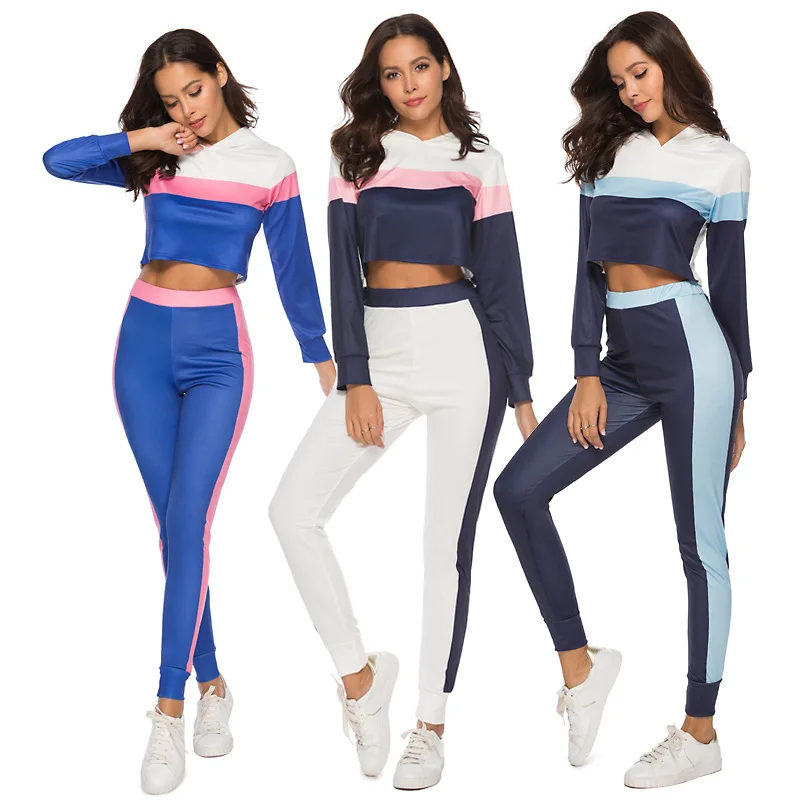 Женский комплект из 2 предметов 2019 с длинными рукавами модная повседневная