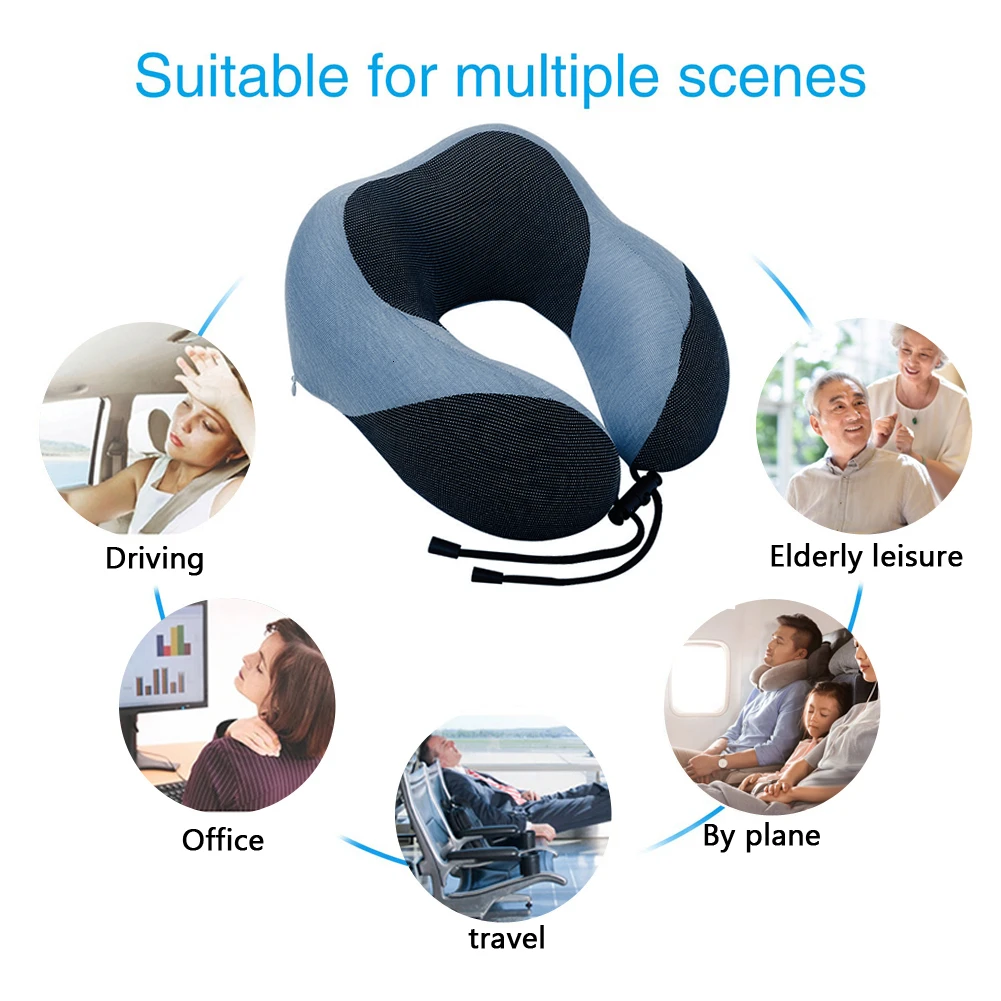 1x U Shaped Memory Foam Neck Pillows Almohada De Viaje Rebound Space Travel Cushion Cervical Healthcare Bedding Travesseiro | Дом и сад
