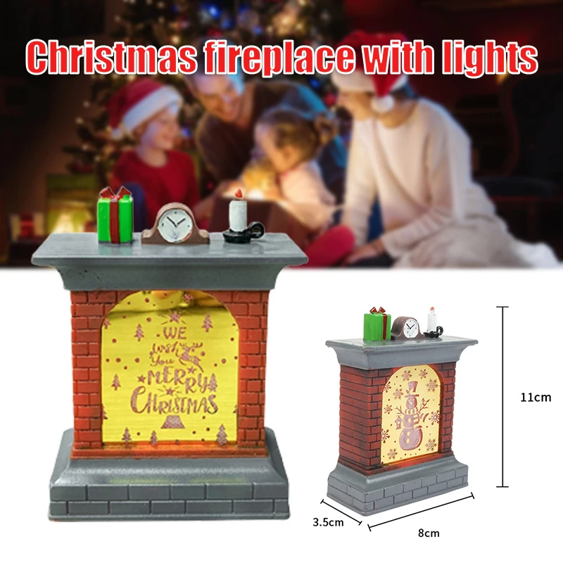 

Новинка, светящиеся рождественские украшения для камина, реквизит для рождевечерние, красочные настольные украшения для дома, гостиной, сп...