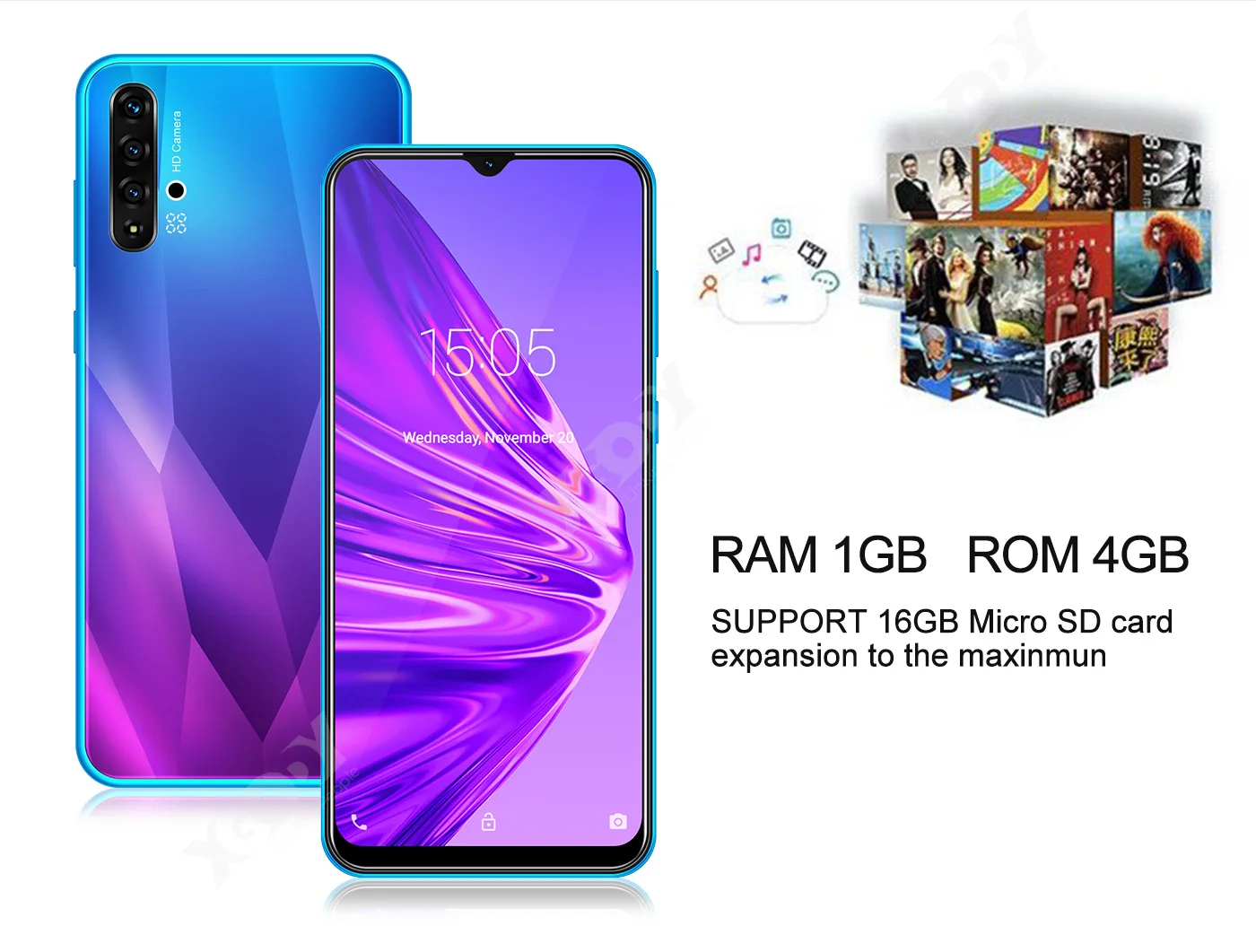XGODY A50 3g смартфон 6," 19:9 Android 9,0 1 ГБ ОЗУ 4 Гб ПЗУ 5Мп камера четырехъядерный Две сим-карты gps WiFi мобильный телефон сотовый телефон