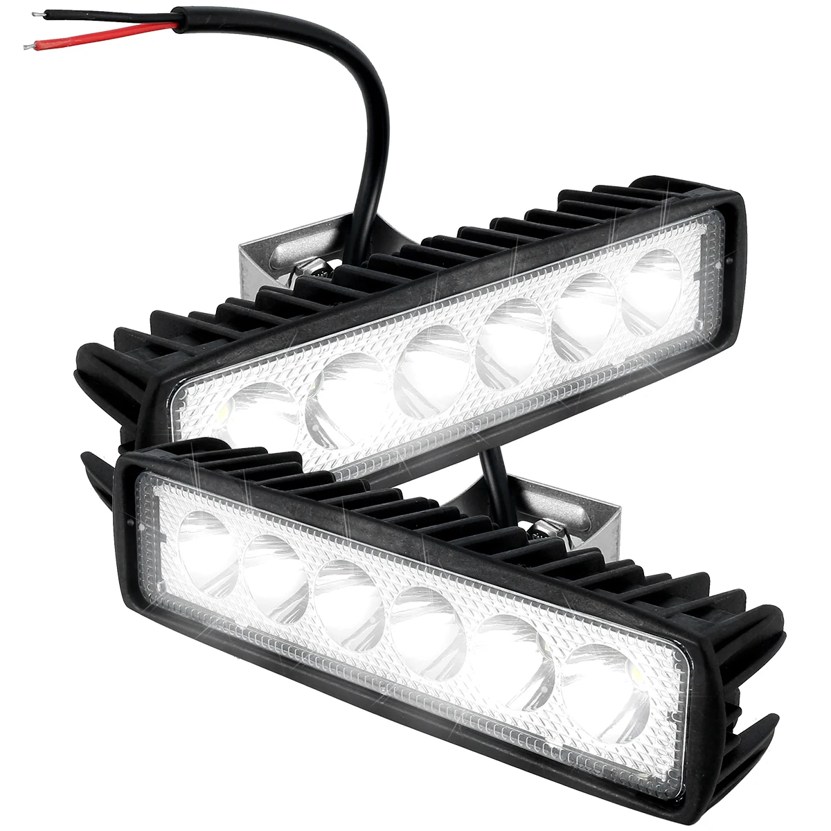

2Pcs 12V 18W 6000K Car LED Work Light Super Bright IP67 Waterproof Spotlight Auto Off Road Driving Lamp