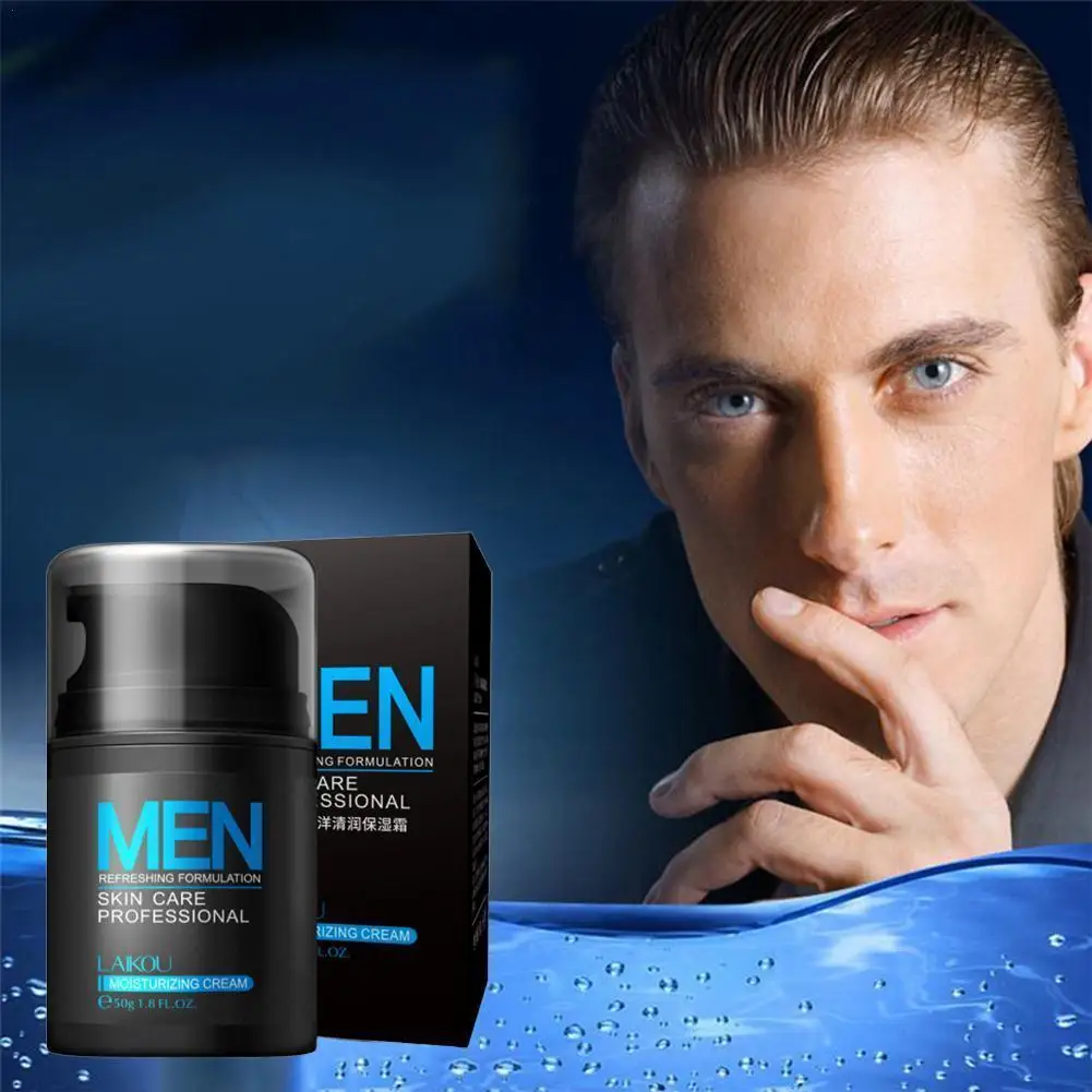 LAIKOU-crema facial de ácido hialurónico para hombres, control de aceite hidratante con crema de