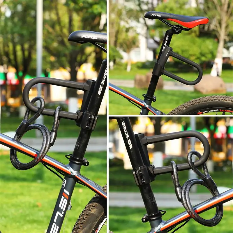 

WEST BIKING Road Bicycle Lock Anti-theft Lock Bike Cable U Lock With 2 Keys Motorcycle Scooter MTB Security Cycling Accessories