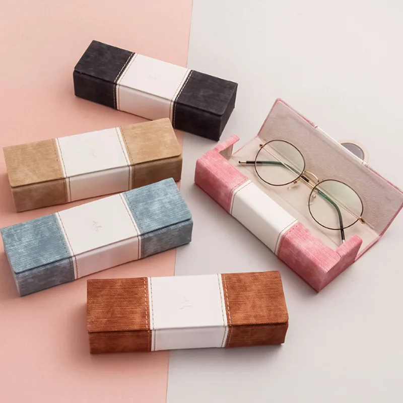Кожаный Чехол для очков при близорукости небольшой креативный футляр хранения