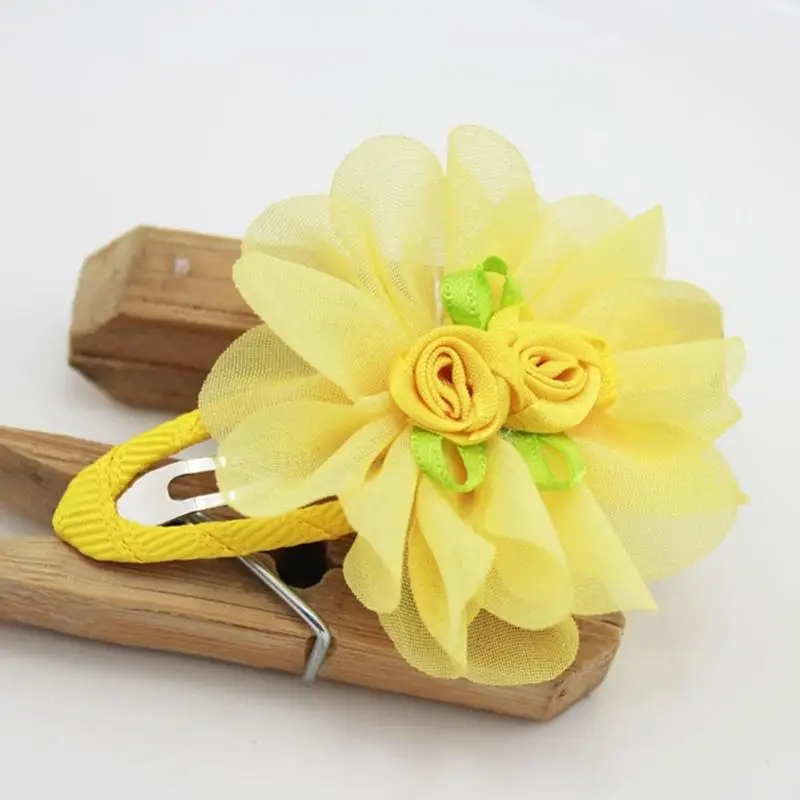 Заколка для волос с шифоновым цветком девочек 2 шт.|Украшения волос| |