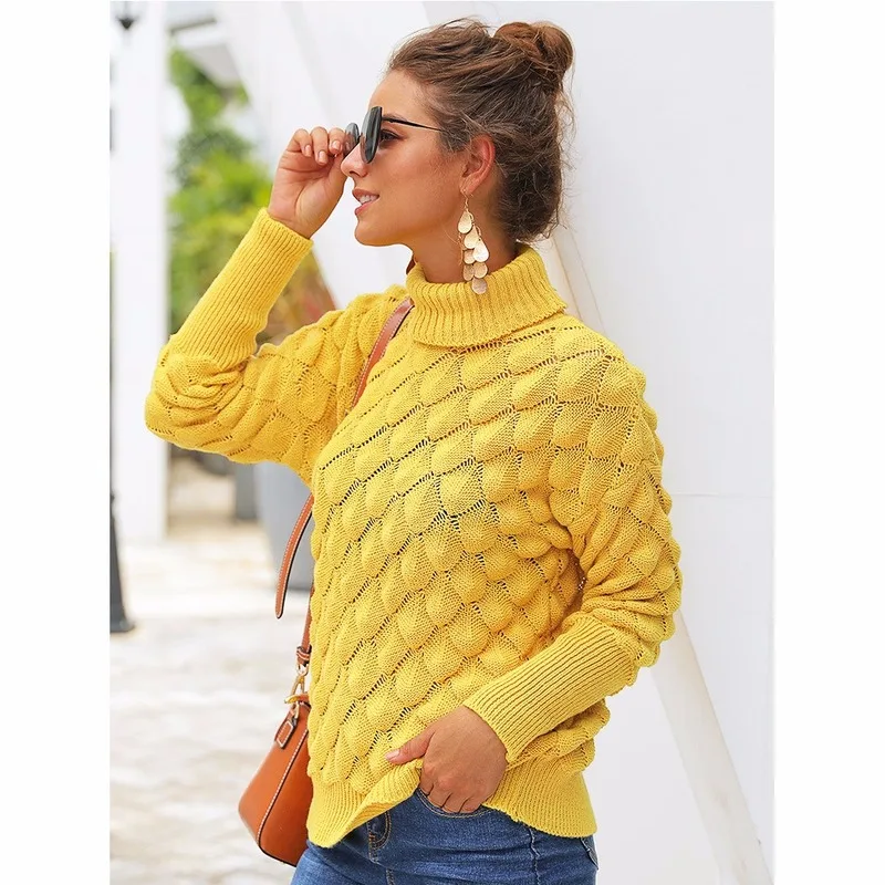 2019 Autumn Lady High Elastic Long Sleeve Tops Turtleneck Knitted Sweater Women Slim Sexy Tight Bottoming Pullovers | Женская одежда