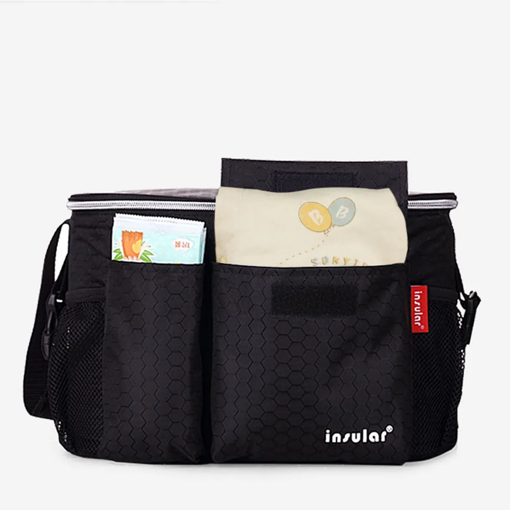 

Waterproof Insulation Function Diaper Bag Solid Color Multifunctional One-Shoulder Mummy Bag Baby Stroller Accessory Bag