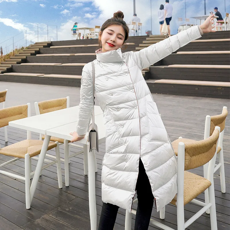 

two Anti season 2019 new sides wear lightweight Korean version, double face wear, down jacket, women's middle and