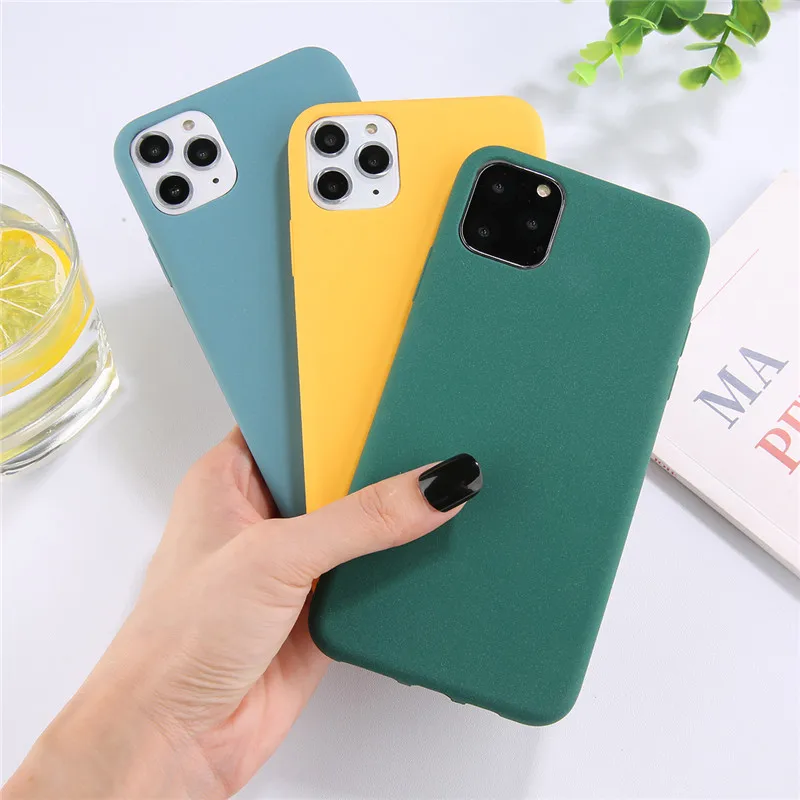Силиконовый однотонный чехол GTWIN для iPhone 11 7 6 6S 8 Plus мягкий чехлы карамельных