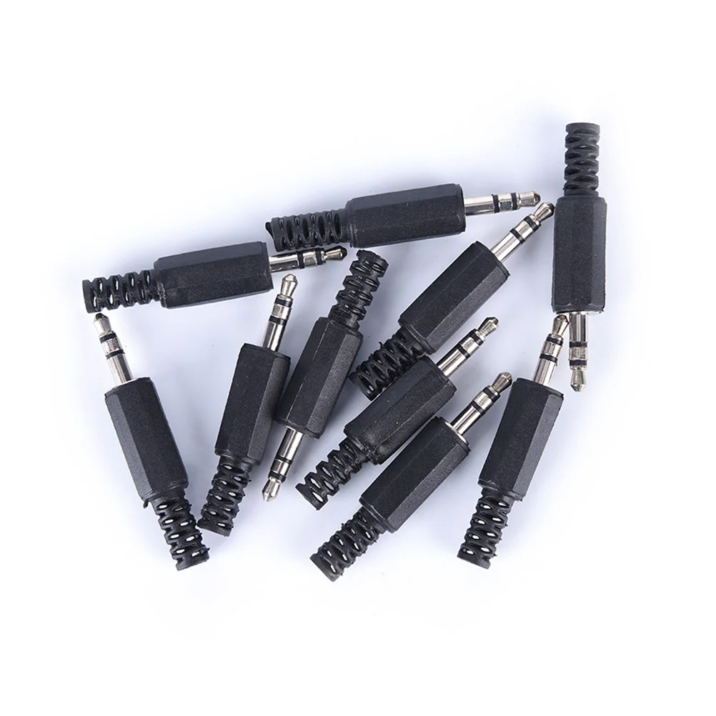 

10Pcs Black 3.5mm Audio Jack Plug Headphone male Connector 3.5mm jack plug 3.5 stereo plug good quality