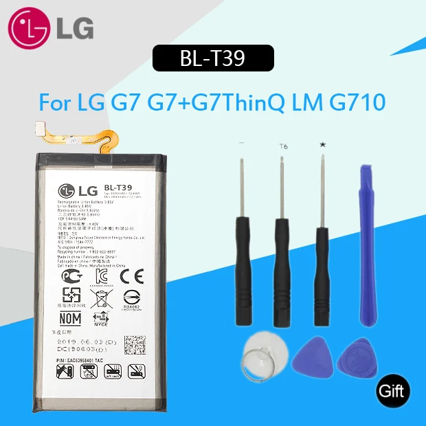 Сменный аккумулятор lg для телефона, BL-T39 для lg G7 G7+ G7ThinQ LM G710, 3300 мА/ч, Оригинальные аккумуляторы для телефонов+ Бесплатные инструменты