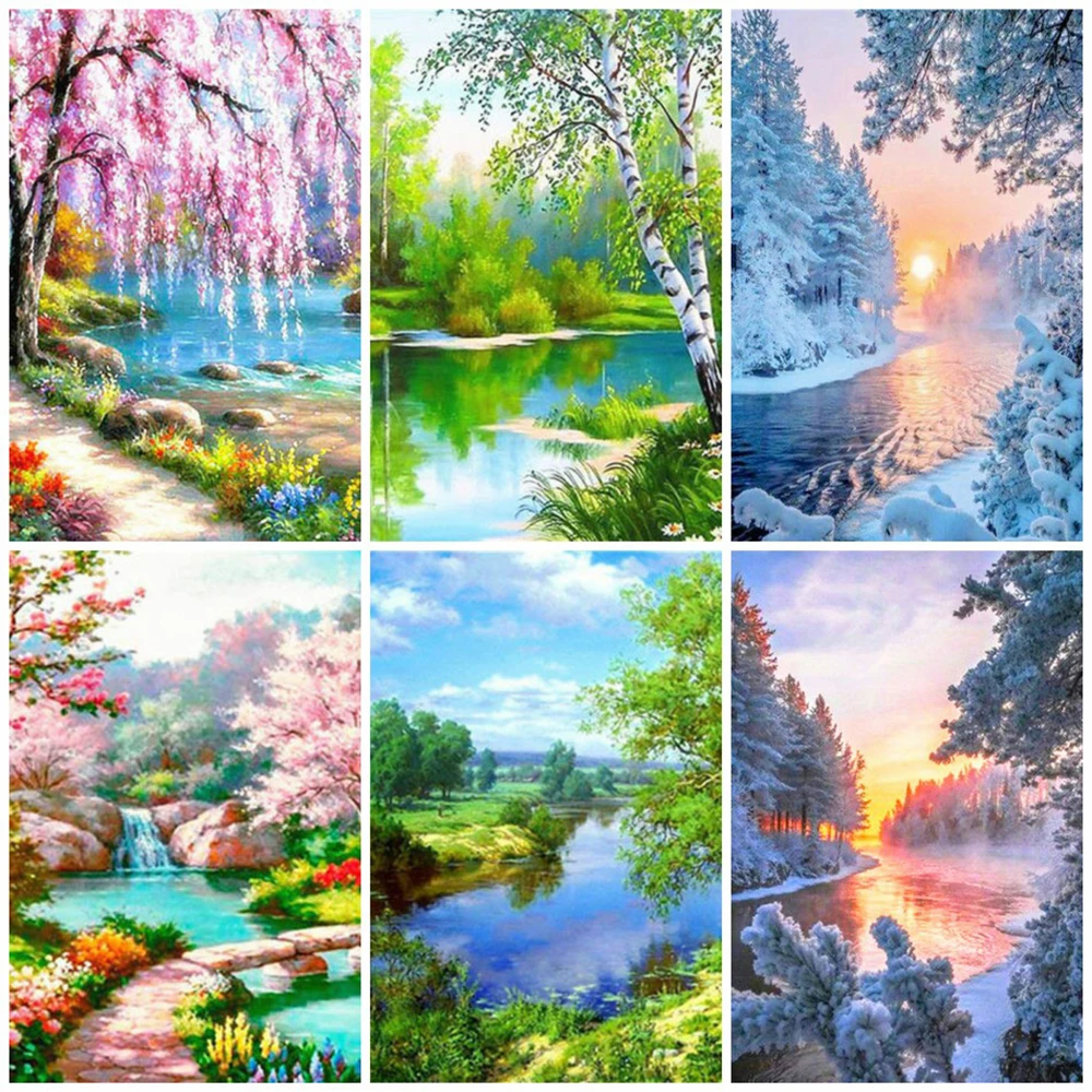 Алмазная живопись Набор для вышивки ландшафтом закат леезид вышивка крестиком 5d