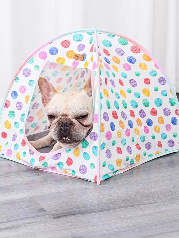 

Baby Toy Tent Pet Rainbow Dot Tent Baby And Pet Interaction Breathable Cat Dog Litter Foldable Sleep Pad Baby Sleep Pad Tent