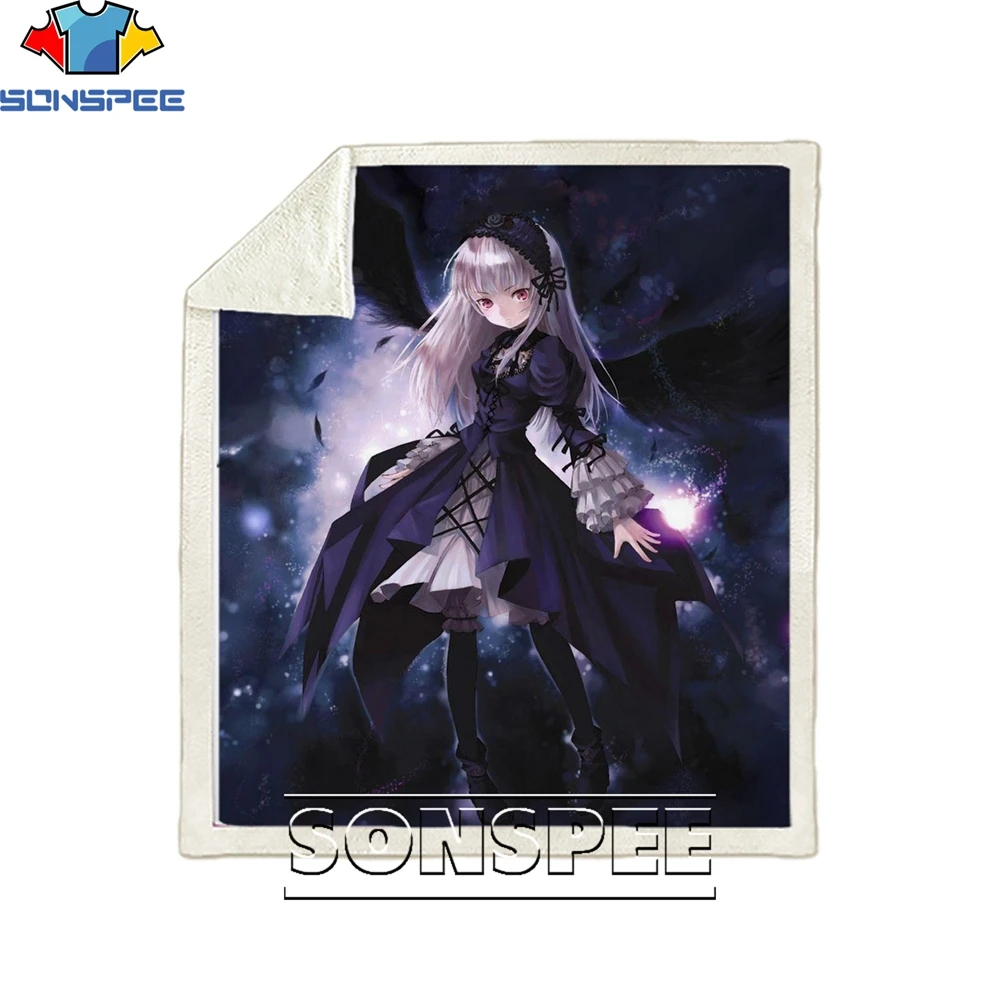 

SONSPEE 3D Anime Sexy Loli Print Blanket Men's Ladies Dormitory Single Campus Maid Fashion Custom Trend Blanket