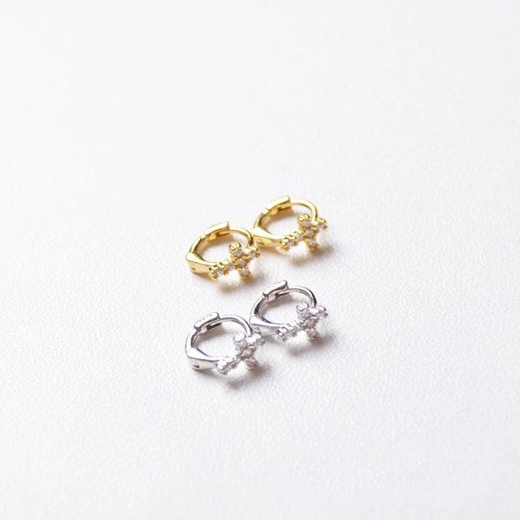 Серьги из стерлингового серебра 925 пробы, модные серьги из циркона, крест, кость, Пряжка для ушей, милые дикие тренды, дикие женские ювелирные украшения для ушей