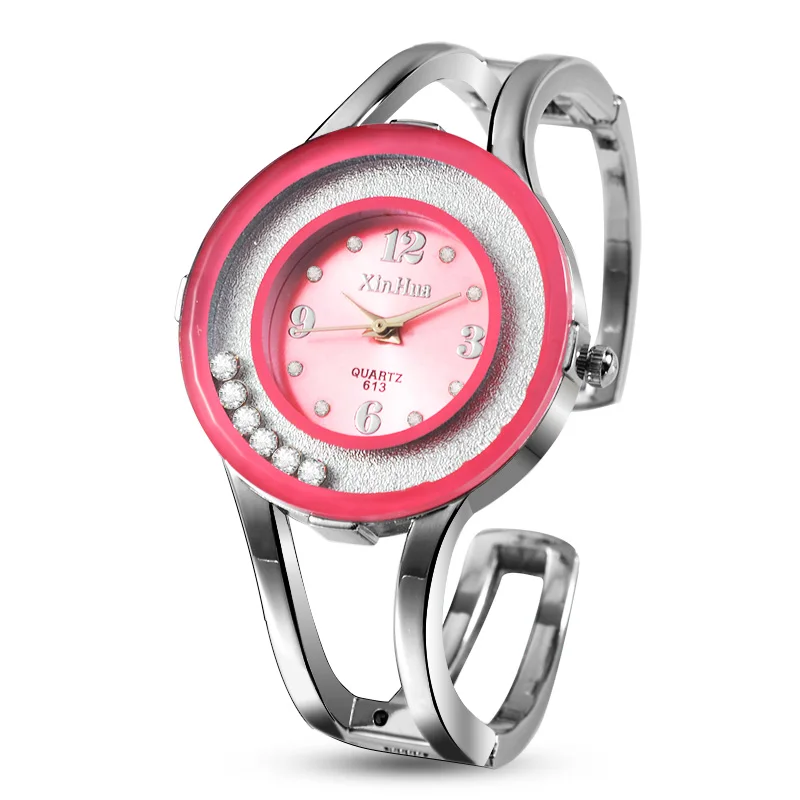 

Hundred Match Beautiful Luxury Ladies Bracelet Watches Quartz Fashion Bracelet Watches Crystal Stainless Steel Brand Round Dial
