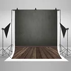 Абстрактный фон с серой стеной темно-серая стена коричневый деревянный пол фоны для портретной детской Ретро фотосъемки Фотостудия