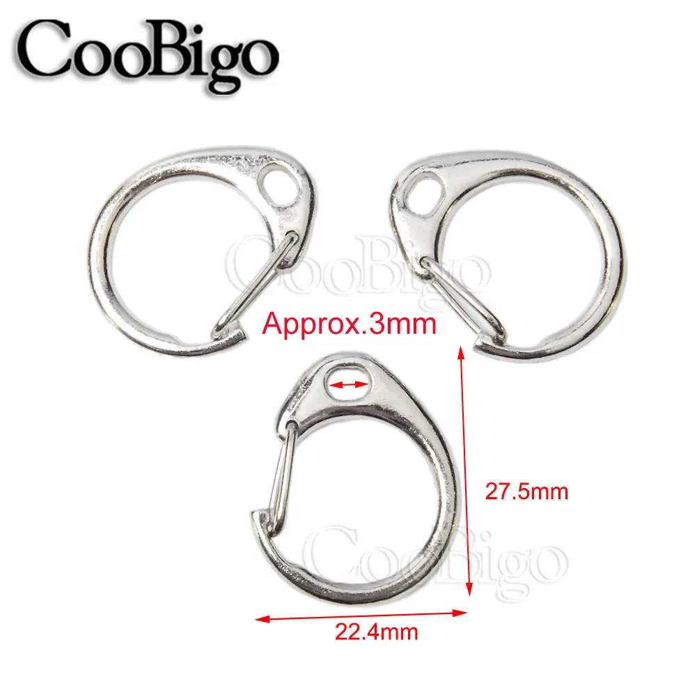Круглые серебряные застежки карабины зажимы для крючков металлическая цепочка