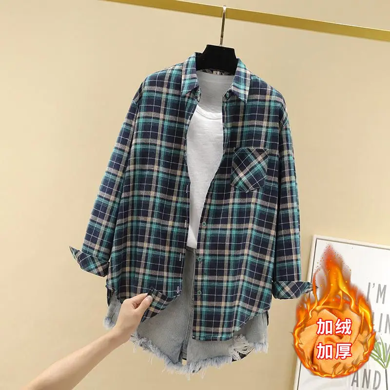 

Women's spring and autumn long velvet blouse with long sleeves