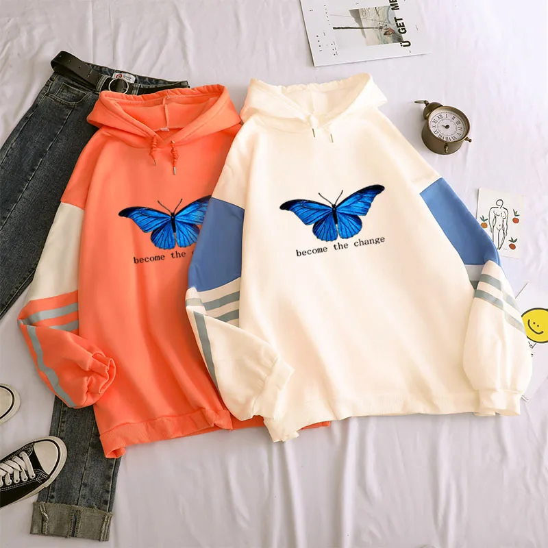 

2021 Butterfly Patchwork Hoodies Sweatshirts Men Women Long Sleeves Unisex Hooded Sportswears Oversize Winter Hoody 300