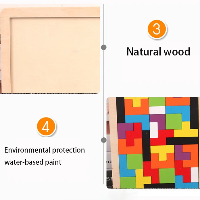 

Puzzle Wooden Tangram Mathematical Toys Colorful 3D Tetris Game Early Childhood Education Building Blocks Educational Toys