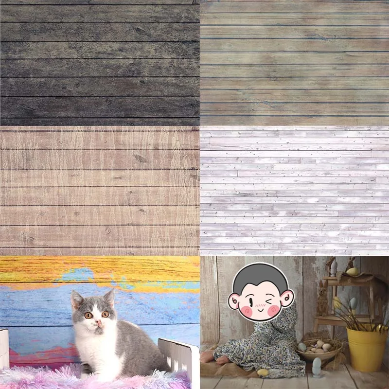 

225/150cm Wooden Board Photography Backdrops Vinyl Canvas Food Newborn Baby Party Portrait Photo Background Prop Studio Shoots