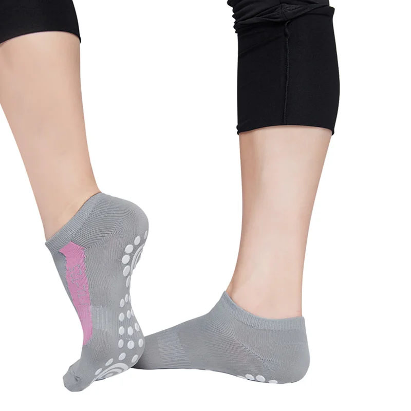 Носки для йоги Пилатеса хлопковые нескользящие силиконовые носки езды на