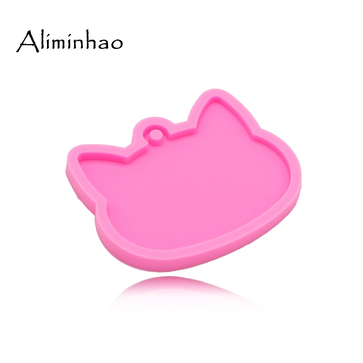 DY0097 Shiny cat heads keychains mold Silicone mold Clay DIY Jewelry Making glitter epoxy Resin mould