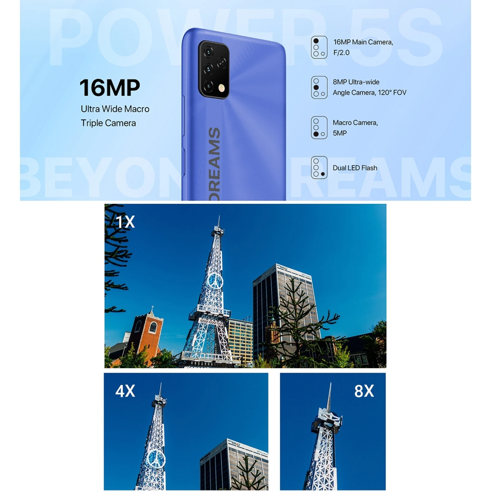 umidigi power 5s global version smartphone 6 53 hd 4gb 32gb ums312 t310 android 11 mobile 16mp triple camera 6150mah cellphone free global shipping