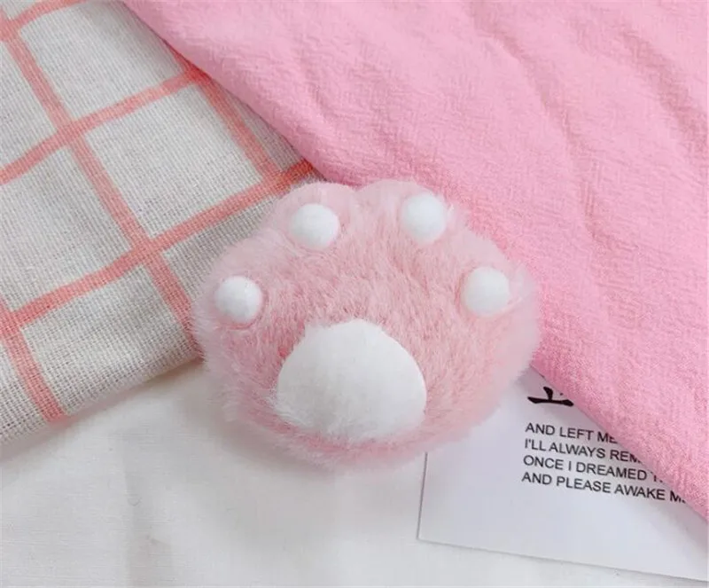 Милая девочка плюшевая кошка Медведь лапа розовая Брошь Косплей Аксессуары для