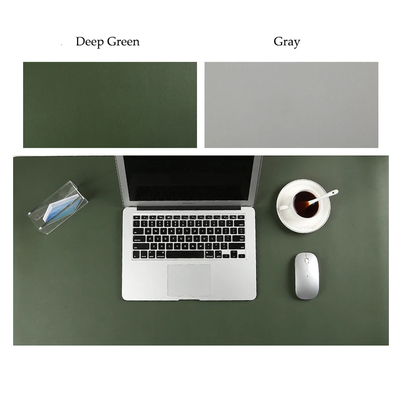 Deep green and gray 600X300 мм Высокое качество большой Мышь Pad двухсторонняя Искусственная кожа игровой Мышь коврик водонепроницаемое противообрастающее покрытие клавиатуры и мыши термоустойчивая круглая подставка стол - Цвет: Deep green and gray