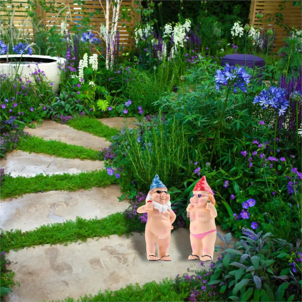 

2 Pack Of Garden Gnome Statue Garden Decoration Piss Gnome Naughty G Mischievous Picture Outdoor Or Jiasong Home Decoration