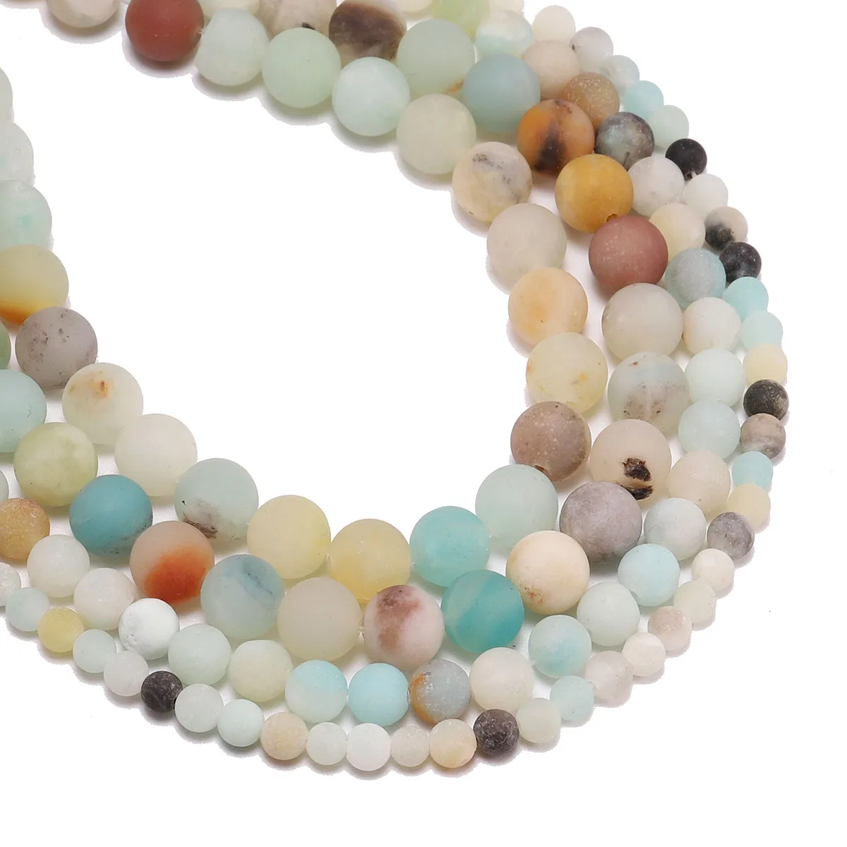 

1Strand/Lot 4-12mm Matte Amazonite Round Natural Stone Loose Beads Spacer Bead Necklace Bracelet for DIY Jewelry Making Supplies